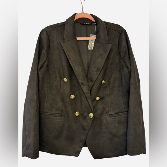 Black Double-Breasted Women's Blazer - Picture 2 of 5